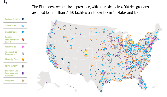 Blue Distinction Centers by specialty care